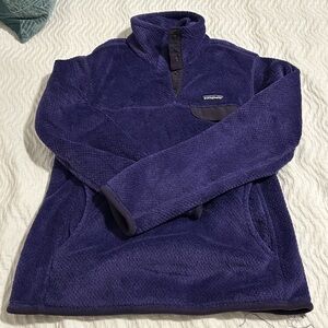 Patagonia Purple Half Snap Pullover Fleece, Size M